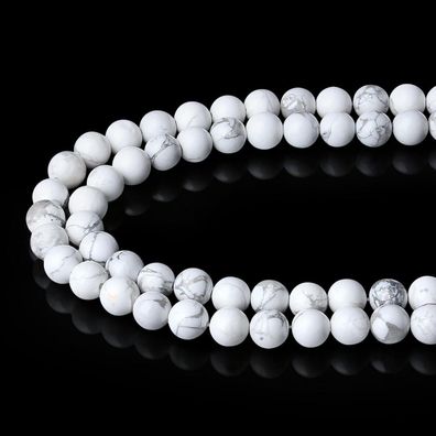 Xiannvxi 8mm Weiße Türkis Naturstein Perlen für Schmuck DIY, Armbänder, Ketten