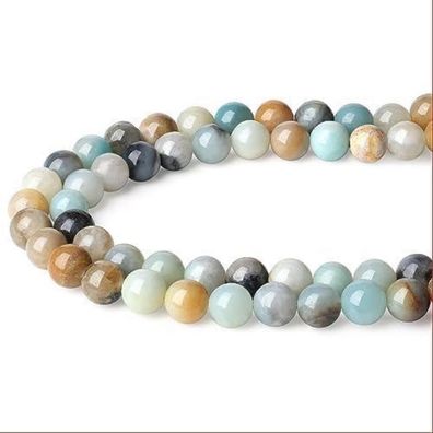 Xiannvxi 8mm Amazonit Naturstein Perlen für Schmuck DIY - ca. 47 Stück