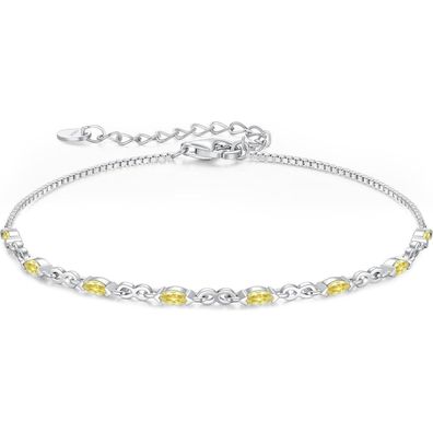CDE Infinity Armband Silber 925 Damen mit Zirkonia Geburtsstein, verstellbar