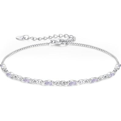 CDE Infinity Armband Silber 925 Damen mit Zirkonia Geburtsstein, verstellbar