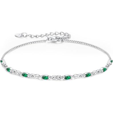 CDE Infinity Armband Silber 925 Damen mit Zirkonia Geburtsstein, verstellbare