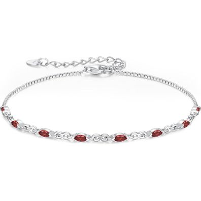 CDE Damen Armband Silber 925 Infinity mit Zirkonia Geburtsstein - Verstellbar