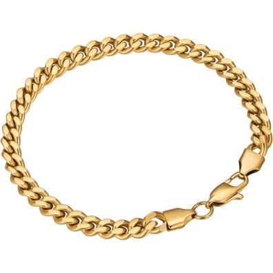 VEXXS Herren Armband 6mm, vergoldet, Panzerkette Cuban Armband Gold