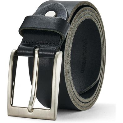 Vrlegend Ledergürtel Herren Echt Leder Jeansgürtel 3.8cm Schwarz mit