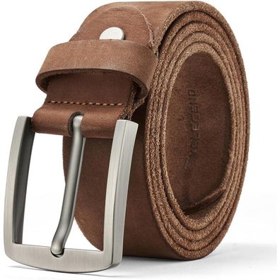 Vrlegend Ledergürtel Herren Echtleder 3.8cm Breit mit Geschenkbox Braun, Länge