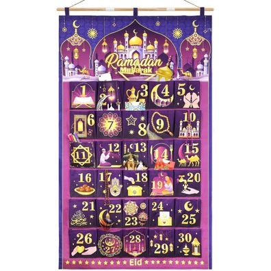 DPKOW Ramadan Kalender zum Befüllen aus Stoff, 2025 Adventskalender zum