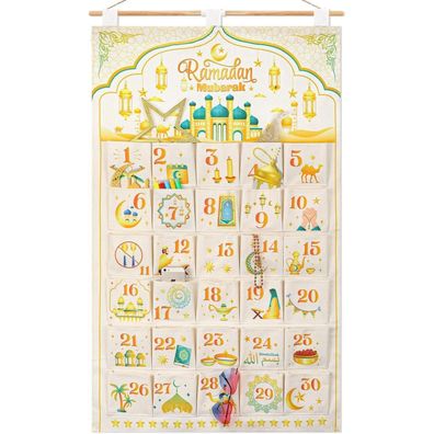 DPKOW 30er Ramadan Adventskalender zum Befüllen aus Stoff, Hängender