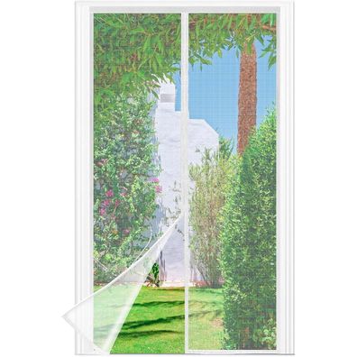 berssen Fliegengitter für Balkontür, 90x220cm, mit starken Magneten und 3.8cm