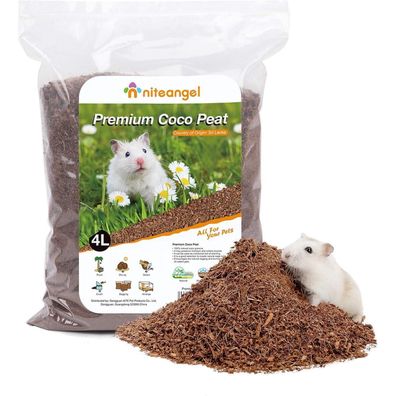 Niteangel Natürliches Kokosnuss-Hamster-Einstreu und Haustierstreu für kleine