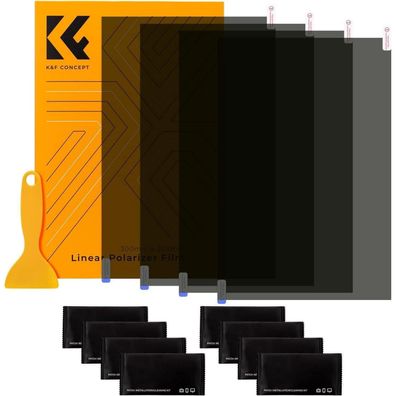 K&F Concept Polarisationsfolie 4 Stück, 300x200mm, 0.21mm Dicke, Linear, 90 Grad