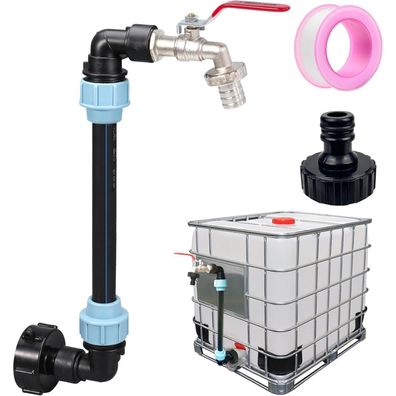 4BAOHUI IBC Schwanenhals Auslaufhahn 3/4 Zoll mit S60x6 Anschluss für IBC Tanks