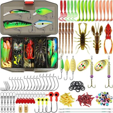Truscend Angelköder Set mit Tackle Box - 110 Teile für Hecht, Zander, Forelle
