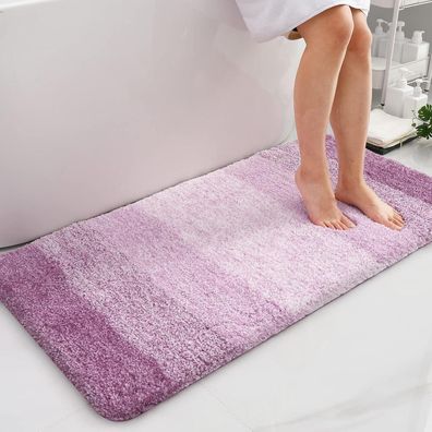 Homaxy Weiche Badematte 60x120 cm Lila - Flauschig, Rutschfest & Waschbar