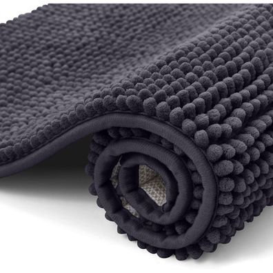 Homaxy Chenille Badteppich, rutschfest und waschbar, extra weich und saugfähig