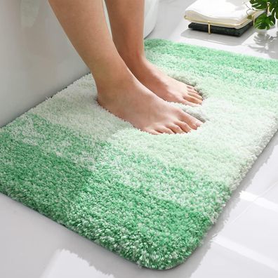 Homaxy Badezimmerteppich 60x90 cm Grün - Weich, rutschfest und ultra-saugfähig