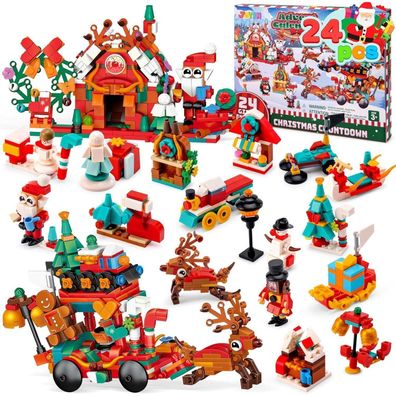 JOYIN Adventskalender Weihnachtsbausteine - Countdown bis Weihnachten mit