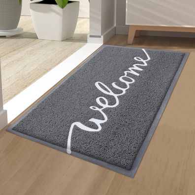 Homaxy Welcome Fußmatte für Innen und Außen, rutschfest, Schmutzfangmatte