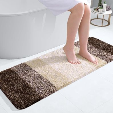 Homaxy Flauschiger Hochflor Badezimmerteppich 40x120 cm, rutschfest, waschbar