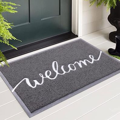 Homaxy Welcome Fußmatte für Innen & Außen, rutschfest, Schmutzfangmatte