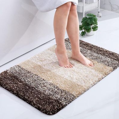 Homaxy Badezimmerteppich 60x90 cm Braun - Weich, rutschfest und waschbar