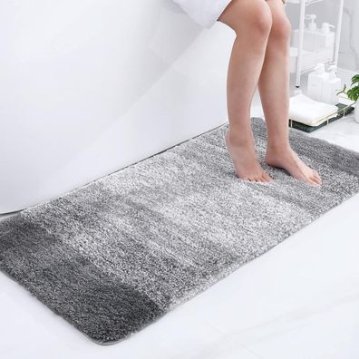 Homaxy Badezimmerteppich 60x120 cm Grau - Weich, rutschfest, waschbar, ultra