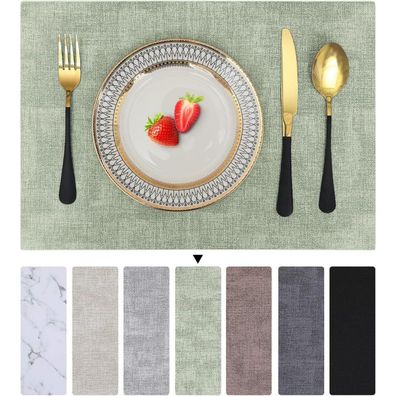 Homaxy Tischsets Abwaschbar 4er Set, Wasserdicht & Rutschfest Leder Platzsets