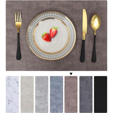 Homaxy Tischsets Abwaschbar 4er Set, Wasserdicht Platzsets aus Kunstleder