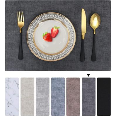 Homaxy Tischsets Abwaschbar 6er Set, Wasserdicht Platzsets aus Kunstleder