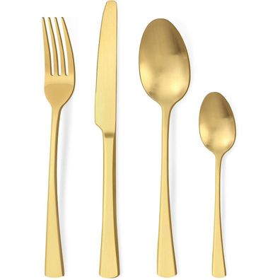 Bestdin Besteck Set 24-teilig Matt Gold für 6 Personen, Edelstahl Essbesteck