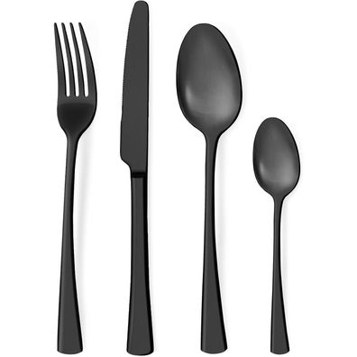 Bestdin Besteck Set 24-teilig Schwarz Matt für 6 Personen, Edelstahl Essbesteck