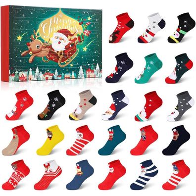 Cysincos 24 Paar Damen Adventskalender Socken 2025 - Kuschelsocken im