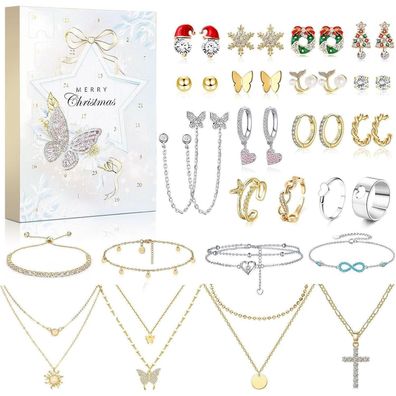 Cysincos Schmuck Adventskalender 2025 für Frauen & Teenager - 24 Überraschungen