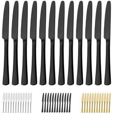 Bestdin Tafelmesser Set 12 Stück, 23.8cm, Edelstahl Buttermesser mit