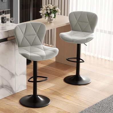 Hawthyhome Barhocker 2er Set | Höhenverstellbar mit Rückenlehne, 360° drehbar