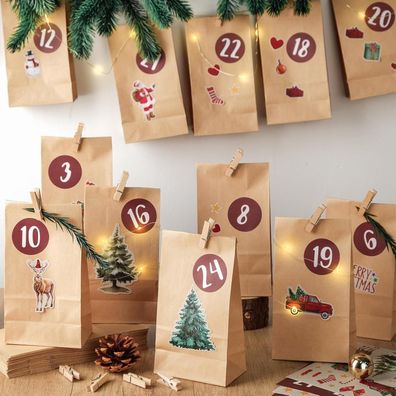 I LOVE MOM Adventskalender zum Befüllen, 24 DIY Adventskalender für Kinder mit