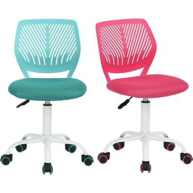 Homy Casa 2er Set Schreibtischstuhl Verstellbar, Ergonomischer Bürostuhl, Rosa