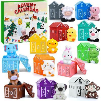 Adventskalender 2025 mit Tieren - Baby Spielzeug für Kleinkinder von 1-3