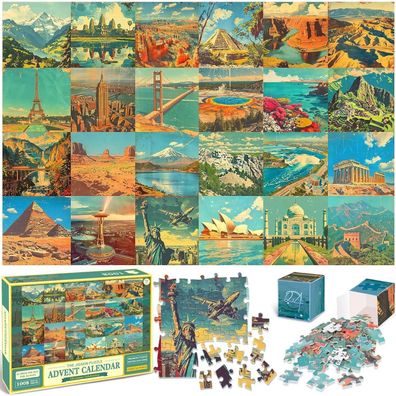 Quanquer Puzzle Adventskalender 2025 für Erwachsene - 1008 Teile