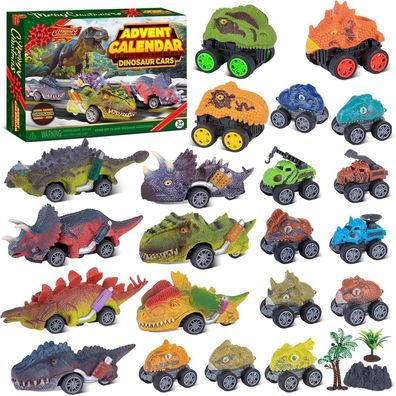 Quanquer Adventskalender 2025: 24 Tage Dinosaurier-Autos als Weihnachtsgeschenk