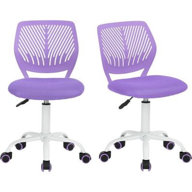 Homy Casa 2er Set Lila Schreibtischstuhl, verstellbarer ergonomischer Drehstuhl