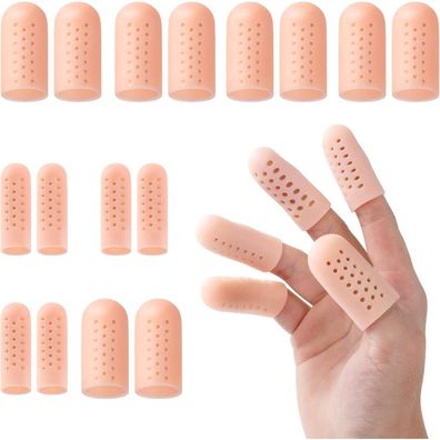 ACWOO Silikon Fingerschutz Gel Fingerlinge, 16 Stück atmungsaktive Fingerkappen