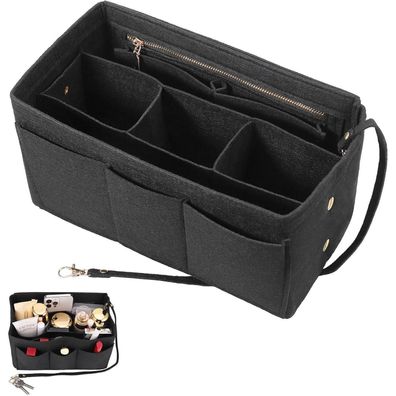 Hejo Handtaschen Organizer M (27x16x15 cm) aus Filz, Multi-Pocket Innentasche