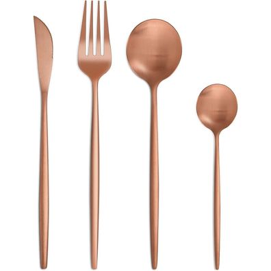 Bestdin Besteck Set 24-teilig für 6 Personen, Rosegold Edelstahl Essbesteck