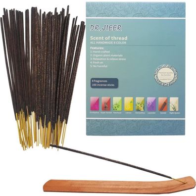 Dr. JIEER Räucherstäbchen Geschenkset, 160 Sticks in 8 Duftrichtungen inkl