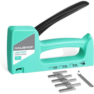 Haushof Handtacker Tackerpistole Grün mit 800 Klammern (Typ 53, 8mm) und