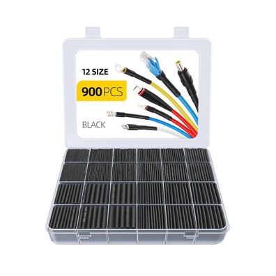 Eventronic Schrumpfschlauch Set 900 Stück, IP56 Wasserdicht, 12 Größen, 40,5m