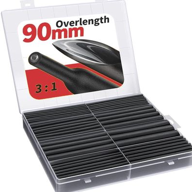 Eventronic Schrumpfschlauch Set 200 Stück, 90mm, 3:1 Schrumpfung, IP65