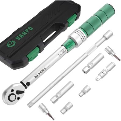 VANPO Drehmomentschlüssel 3/8 Zoll, 5-60 Nm Set für Fahrrad/Motorrad