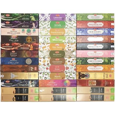 HEM Assorted Masala Räucherstäbchen - 12er Packung mit 12 verschiedenen Düften