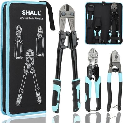 SHALL 3-teiliges Bolzenschneider-Set: 14" Bolzenschneider, 8" Drahtschneider